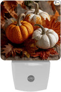 Thanksgiving Pumpkins a (1) Plug-in Led Night Light with Auto Dusk to Dawn Sensor for Hallway,Bedroom, Kids Room, Kitchen, Stairway, 2 Pack