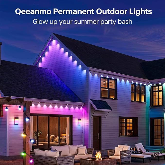 Permanent Outdoor Lights for House,120ft Smart Eave Light with 72 LED,DIY RGB+IC Outdoor Lights for Christmas Party Daily Decorations,IP67,Alexa & Google Assistant Compatible