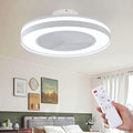 Smart Low Profle Ceiling Fans with 3-Dimmable Light Remote/APP Control, 20" Bladeless Ceiling Fans with 6 Speeds, Timer, Quiet DC Motor, Ceiling Fan with Light for Kids Bedroom/Living Room