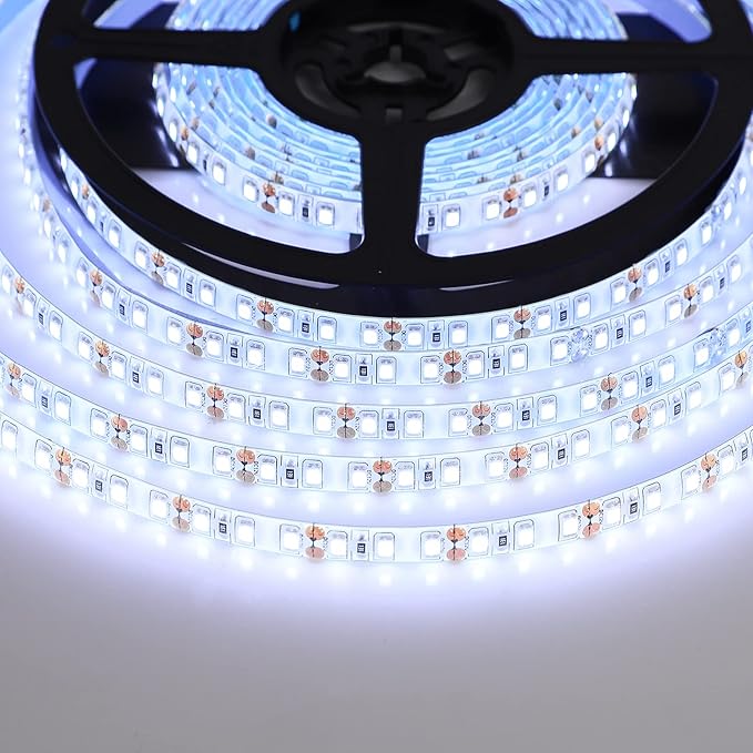 SUPERNIGHT 600 LEDs Light Strip Waterproof, 16.4FT Daylight White LED Rope Lighting Flexible Tape Decorate for Bedroom Boat Car Christmas TV Backlighting Holidays Party