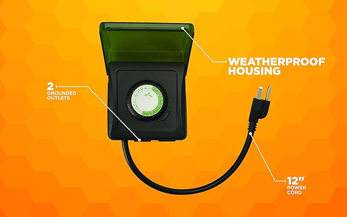 Woods 50012WD Outdoor 24-Hour Heavy Duty Mechanical Plug-in Timer, 2 Grounded Outlets (Pack of 6)