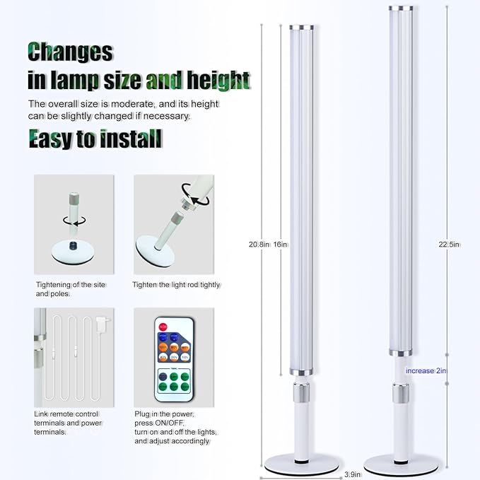 LED Vanity Lights for Mirror, Ultra bright/RA90/6000K/Remote Dimming Makeup Lights, Height Adjustable 12V/18W Fill Light for Mirror, for Make up, Photography, Video Recording Conference Lighting