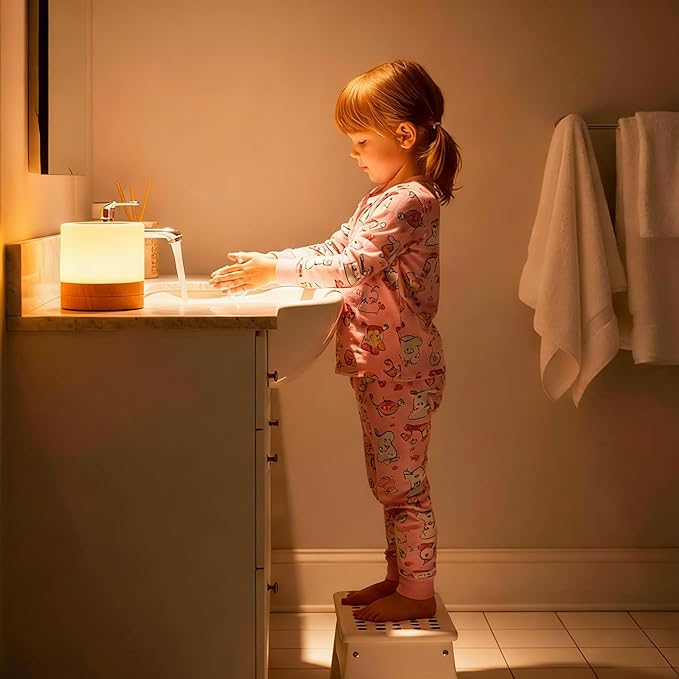 Dimmable Baby Night Light: Eye-Caring Soft Warm White LED Touch Lamp | USB Rechargeable Portable Bedside for Nursery Kids Room Bedroom Camping