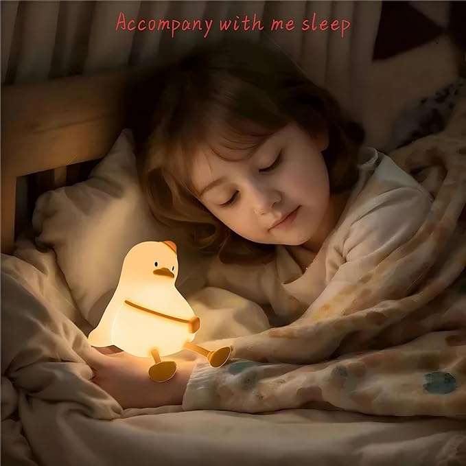 Duck Night Light for Kids,Touch Dimmable,Rechargeable Portable and Squishy Silicone Led Nightlight,Kawaii Gift,Nursery,Toddler,Breastfeeding,Kids Bedroom Decor,Cute Baby Timing Bedside Lamp,Birthday
