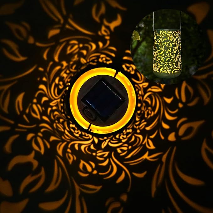 Solar Lanterns Outdoor Waterproof Solar Powered Retro Moroccan Lantern for Garden Patio Courtyard Lawn and Tabletop Decorative. Unique Gifts for Women Gardening