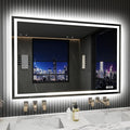 LED Bathroom Mirror 32x48 Inch Anti-Fog Bathroom Mirror with Lights, Wall Mounted Lighted Vanity Mirrors, Dimmable, Backlit + Front Lit, Smart Bathroom Vanity Mirror with 3 Colors Temperature