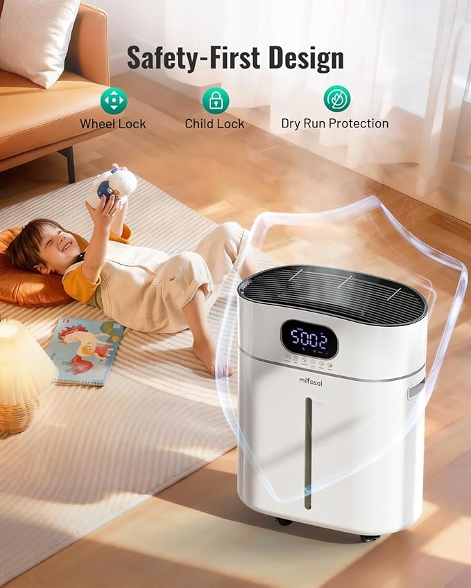 Humidifier Large Room Warm and Cool Mist, 3.2Gal/12L Humidifiers for Home 800 sq ft, Air Humidifiers for Bedroom with Diffuser & Flame Light, Whole House Humidifiers for Nursery Baby Plants, White