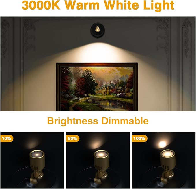 Wireless Spotlight Indoor,Battery Operated Wall Accent Lighting,LED Puck Lights with Remote,Plants Lighting/Uplight,Stick on Display Wall Sconce for Picture Painting Artwork Portrait Closet Home Decor