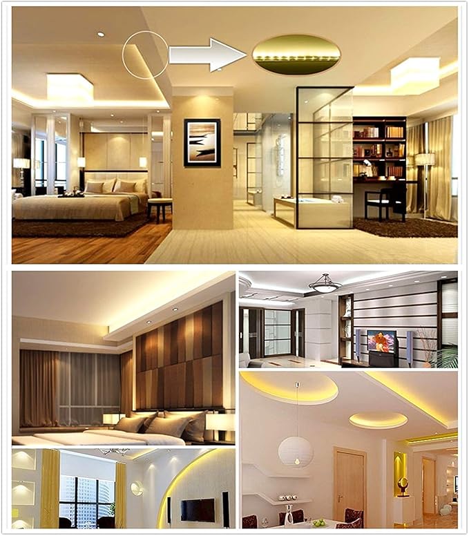 Warm White Color LED Strip Light, AC 110-120V Flexible/Waterproof/Multi-Modes Function/Dimmable SMD5050 LED Rope Light with Remote for Home/Office/Building Decoration (98.4ft/30m)
