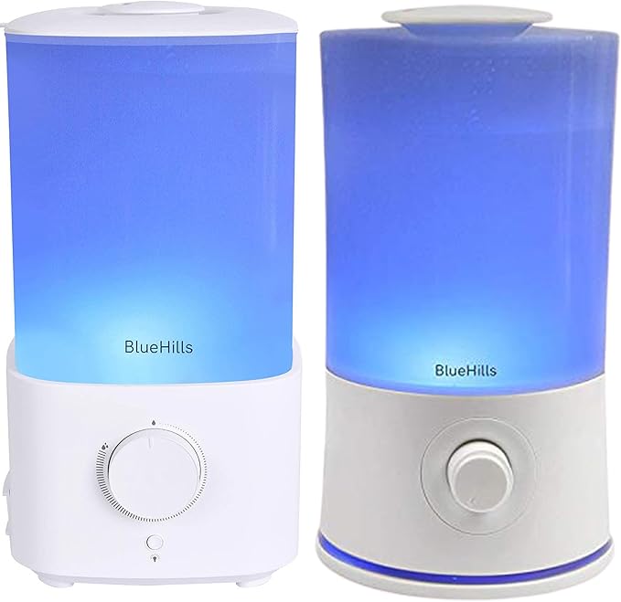 BlueHills Premium Set of Two Large 2000 ML and 2300 ML XL Essential Oil Diffusers Humidifiers Combo for Large Room Home with Décor LED Lights Great Gift – Value Pack of White.