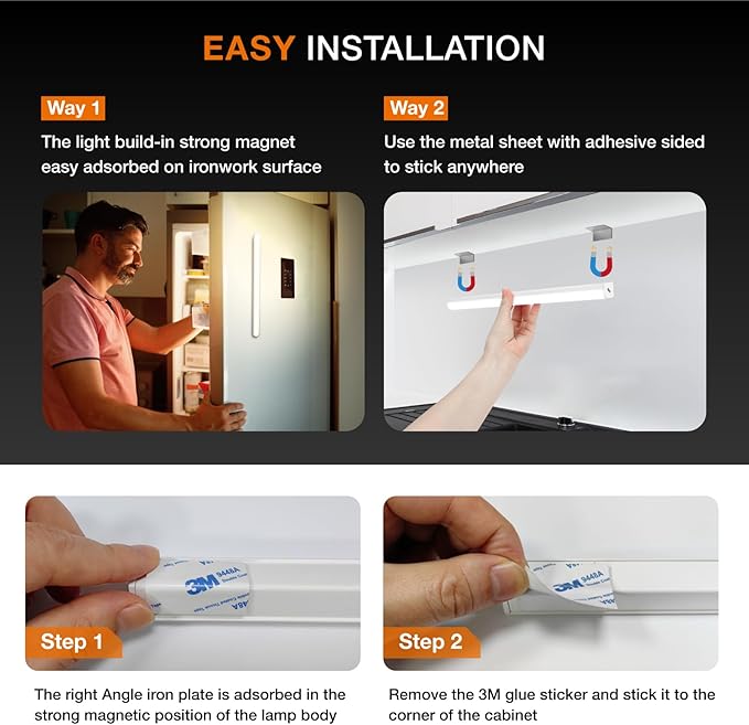 Under Cabinet Lights Remote Control, Magnetic Dimmable Closet Lights,USB Rechargeable Wireless LED Shop Light,Ceiling and Under Counter Lights for Kitchen,Wardrobe,Shelf(30CM,White)
