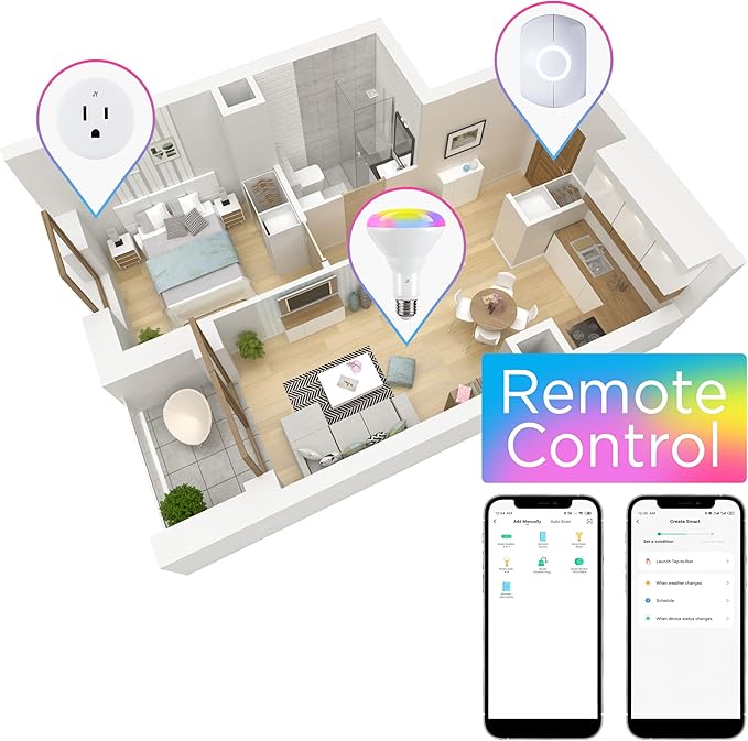 JONATHAN Y BLB2001A-SET2 Smart BR30 Dimmable Light Bulb, Dimmable Color Changing LED, Alexa, Google Home Assistant Compatible, No Hub Required, Set of 2