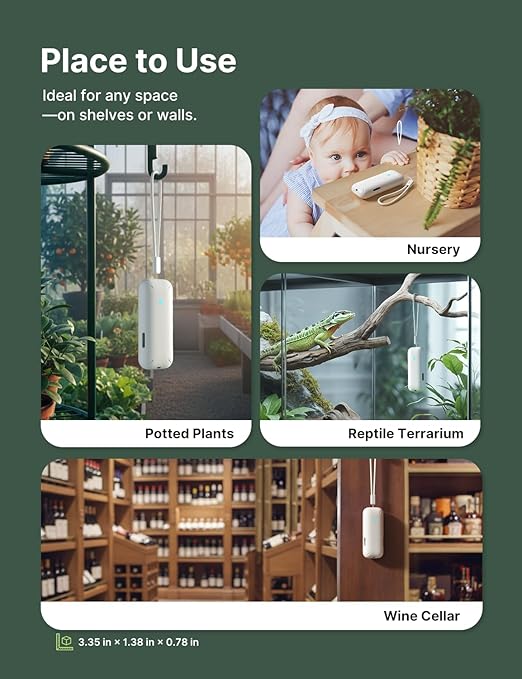X-Sense Wi-Fi Temperature and Humidity Monitor, Indoor Humidity Meter with App Control, Temperature Sensor for House, Gardening, Free Data Storage Export, 3 Sensors & 1 Base Station