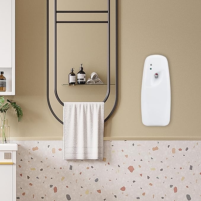 300ml Automatic Air Freshener 24H 8/15/30Min Timer Mist Spray Dispenser Wall Mounted for Bathroom 30 sq.m (No Battery)