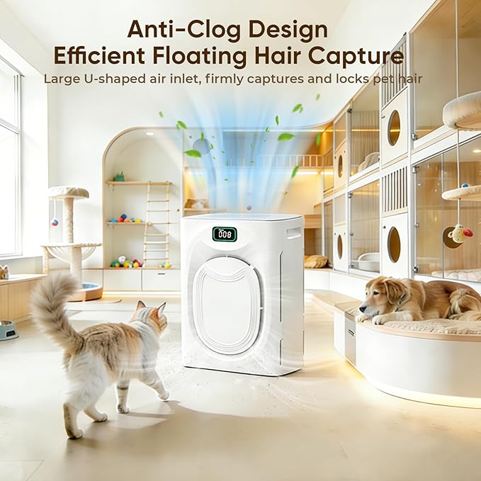Pet Air Purifiers for Home Large Room Up to 2500 Ft², H13 HEPA & Washable Double-Sided Filter, Air Purifier for Pet Hair Dander Odor Smoke Dust, Smart WiFi, PM2.5 Air Quality Monitor, Auto Mode