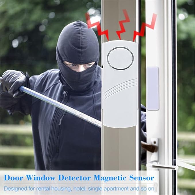 Door Window Alarm, 90DB Door Alarms for Kids Safety, Wireless Sensor Door Window Burglar Alarm-Window Pool Alarms for Home, 3 Pack