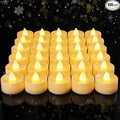 Amagic 100 Pcs Flickering Flameless Tea Lights Battery Operated, 200+ Hours Long Lasting Electric Candle for Wedding Table Centerpiece, Home Decor, Gift, Birthday, Halloween, Christmas, Ivory Base