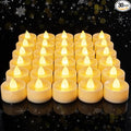 Amagic 30Pcs Flickering Flameless Tea Lights Battery Operated, 200+ Hours Long Lasting Electric Candle for Wedding Table Centerpiece, Home Decor, Gift, Ivory White