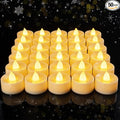 Amagic 50 Pcs Flickering Flameless Tea Lights Battery Operated, 200+ Hours Long Lasting Electric Candle for Wedding Table Centerpiece, Home Decor, Gift, Birthday, Halloween, Christmas, Ivory Base