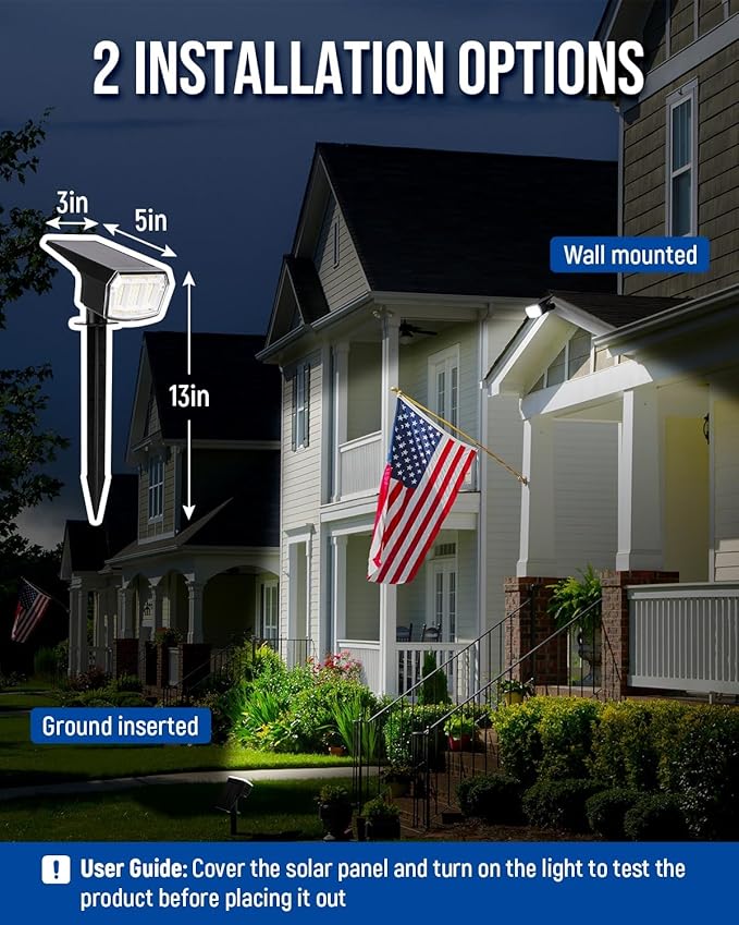 Solar Spot Lights Outdoor IP67 Waterproof 12 Pack, 63 LED 3 Modes Solar Landscape Spotlights for Yard Garden Pathway Wall House Garage (Cool White)