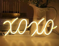 XOXO LED Neon Signs for Wall Decor Neon Wall Art Acrylic LED Lights with Hanging Chain Light Up for Bedroom Decor Graduation Bar Pub Wedding Party 5V USB Powered Dimmable