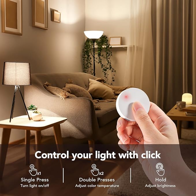 OREiN Smart Edison Light Bulbs with Smart Button, WiFi ST19(58) Vintage Light Bulbs E26 Base, 800lm Dimmable 2700K-6500K Tunable White, Smart Filament Bulb That Work with Alexa, 60W Equivalent, 6Pack