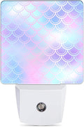 Colorful Mermaid Scales Night Light Plug in Wall Lamp Smart Dusk to Dawn Sensor for Home Decorative, Kids Room Bedroom Bathroom Kitchen Hallway Gifts