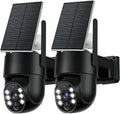 2K Security Cameras Wireless Outdoor, 5GHz WiFi Solar Camera Outdoor Wireless, Wire-free Installation, AI Detection, Two-way Audio, Mobile alerts, SD/Cloud Storage, Color Night Vision, 2 Packs