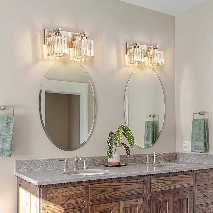 BubbleGlassBallWallSconcesBathroomLightFixturedFinish,3-LightRibbedGlobesLamps,WallMountedVanityLightFixtureforBedsideStairwayHallwayPorch