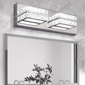 OKELI Crystal Bathroom Lighting Fixtures Over Mirror 2 Light Chrome Vanity Light Modern Vanity Wall Light for Washbasin, Dressing Table, 18W, Dimmable Cold White