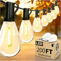 200FT Outdoor String Lights, Ultra Long Waterproof 60+2 Shatterproof Bulbs Led Outside Patio Lights for Porch Deck Garden Backyard Balcony Wedding Party Decor
