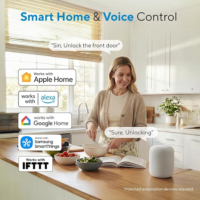 ULTRALOQ Bolt Fingerprint Smart Lock with Door Sensor, Built-in WiFi, Works with Apple Home, Alexa, Google, SmartThings, Keyless Entry Deadbolt with App, Code, Remote Control, Auto-Lock, BHMA Cert.