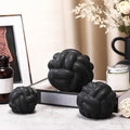 Wenqik Matte Black 3 Pcs Knot Decor, Chain Link Coffee Table Bookshelf Decor Accents, Entry Table Ceramic Aesthetic Minimalist Decorative Objects for Modern Home Living Room Decoration 3 Sizes