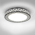 ASD 18 Inch LED Flush Mount Ceiling Light Fixture for Bedroom, 35W 1992LM 5CCT 2700K-5000K, Triac Dimmable Lights, Dining, Living Room, Kitchen Lamps, Modern Home Lighting Fixtures, Black, ETL