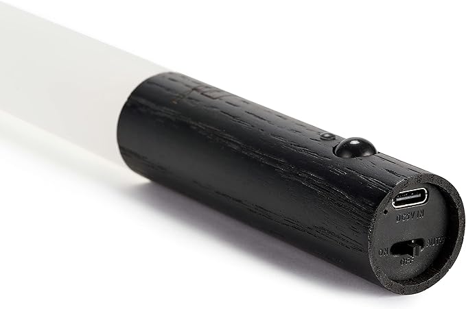 Gingko Smart LED Baton Wall Light, Rechargeable with Motion Sensor, Made from Natural Wood with Magnetised Base (Black)