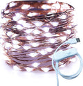 RUICHEN 20 Ft 120 LED USB Fairy String Lights with On/Off Switch, Waterproof Copper Wire Lights for Bedroom Wall Ceiling Wreath Crafts Christmas Wedding Party, Cool White