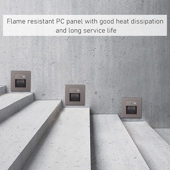 Aramox 1.5W 3000K Motion Sensor Stair Light, 120 Degree Sensor Step Light, Dusk to Dawn Sensor LED Step Light for Indoor Staircase