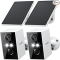 wansview Security Cameras Wireless Outdoor-2K WiFi 6 Solar Camera Outdoor Wireless for Home Security with AI Motion Detection, Color Night Vision, 2-Way Audio, 2.4GHz WiFi Only, Alexa, A1 2P White