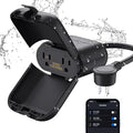 ELEGRP PQR21 Outdoor Smart Dimmer Plug Waterproof IP66, Smart WiFi Plug with 2 Individually Sockets, Compatible with Alexa & Google Assistant, Outdoor Dimmer for String Lights, UL Listed, 1 Pack