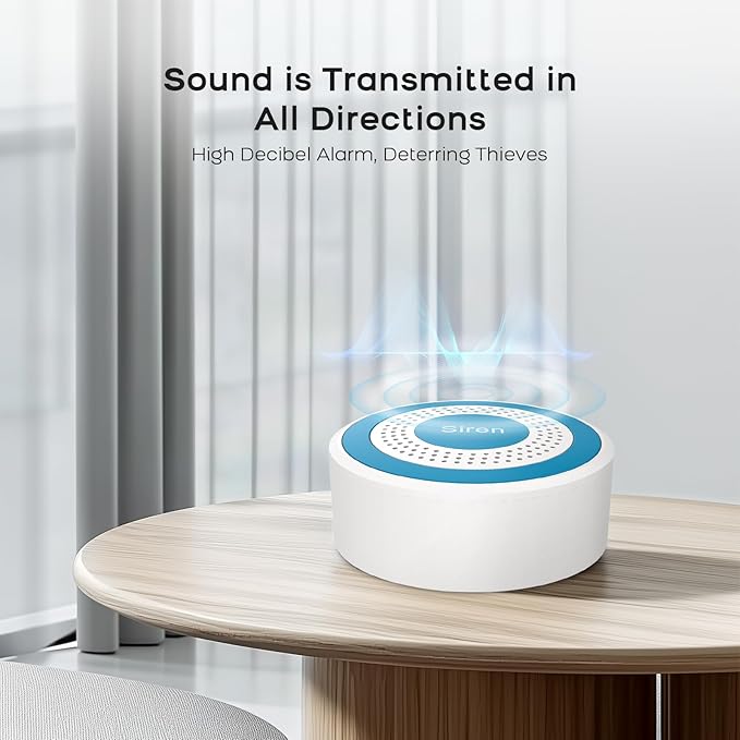 LWOHSI Home Security Systems with Door/Window Sensors and Motion Detectors,Wireless Burglar Alarm Kits with APP Real-Time Alerts,Compatible with Alexa & Google,No Monthly Fee (A519W-US-D)