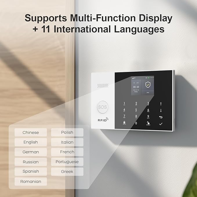 Alarm System for Home Security,10Pcs WiFi/4G Apartment Alarm System with Instant App Alerts,for Smart Life or Tuya,Auto Alarm Dial,Door/Window Sensors,Compatible with Alexa,NO Monthly Fees