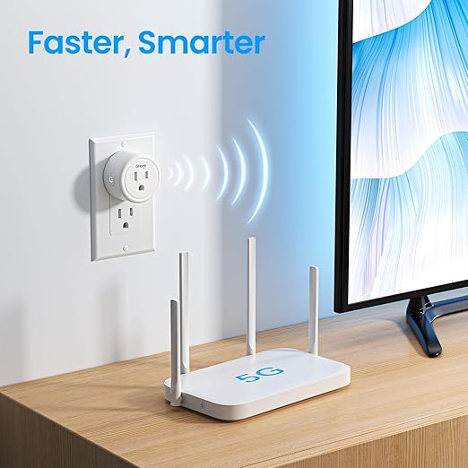 GHome Smart Plug 15A 5G Hz and 2.4GHz Wi-Fi, Compatible with Alexa & Google Home & IFTTT, No Hub Required, UL/ETL/FCC Certified,Remote Control, Timer,White [4 Pack]