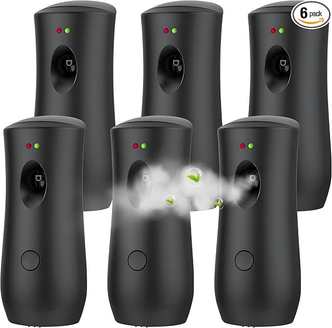 6 PACK Automatic Air Freshener Spray Dispenser Free Standing Wall Mounted for Homes, Bedrooms, Bathrooms, Offices, Hotels