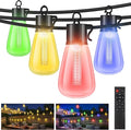 litogo 60FT Color Changing Outdoor String Lights with Remote - Dimmable LED RGB Patio Lights for Outside with Shatterproof Waterproof Edison Bulbs for Yard Gazebo Party Wedding Holiday