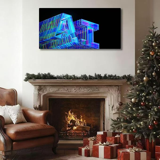 Wibinuki Wall Art Wall Decor Wall Paintings Artificial Intelligence Machine Learning Large Language Model AI for Living Room Bedroom Bathroom Home Decor Can Be Hung Directly 20"x 40"