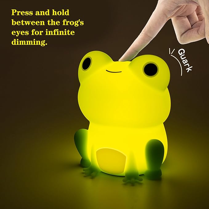 Led Cute Frog Night Light, Dimmable Timer Nursery Kawaii Lamps, Super Squishy Silicone USB Rechargeable Beside Lamp, Used for Camping Party Room Decor (Frog)