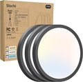 slochi 7.5Inch Ceiling Light Fixture, 3000K-4000K-6500K Flush Mount Ceiling Light 3 Pack, Ultra Thin Round White Flat led Lights for Bathroom Hallways Closet Laundry Bedroom Kitchen