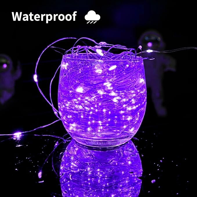 Solar String Lights Outdoor, 66 Feet 200 LEDs 8 Modes Solar Fairy Lights for Outside, Waterproof Outdoor Light for Patio Yard Christmas Tree Halloween Wedding Party Decorations, Purple