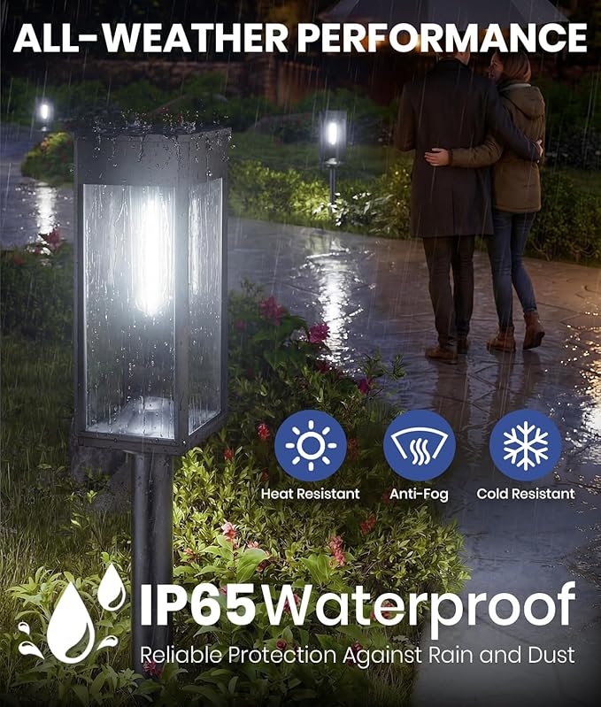 Solar Pathway Lights Outdoor, 6 Pack Solar Garden Lights Waterproof Bright LED Path Lights Solar Powered for Outside Yard Patio Lawn Walkway Driveway Decor Landscape Lighting (Cool White)