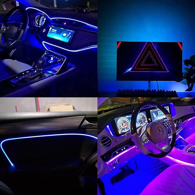 DC 5V USB COB Blue LED Strip Light Dimmable IP65 Waterproof USB Powered 6.6ft/2M 640LEDs with Dimmer High Brightness Flexible LED Tape Lights